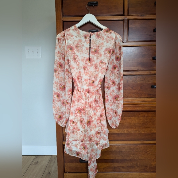 Express Floral Ruffle Wrap Front Romper - Picture 5 of 9